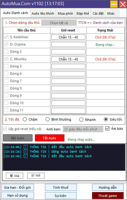 Giao diện AutoMua